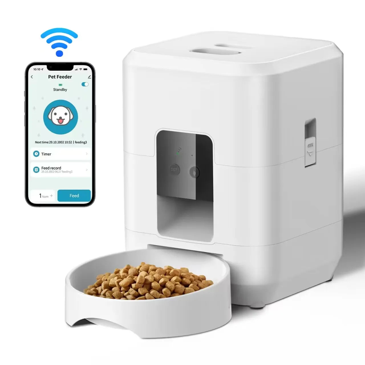 Smart Pet Feeder - Automatic Food Dispenser for Cats & Dogs (Button & WiFi Models)