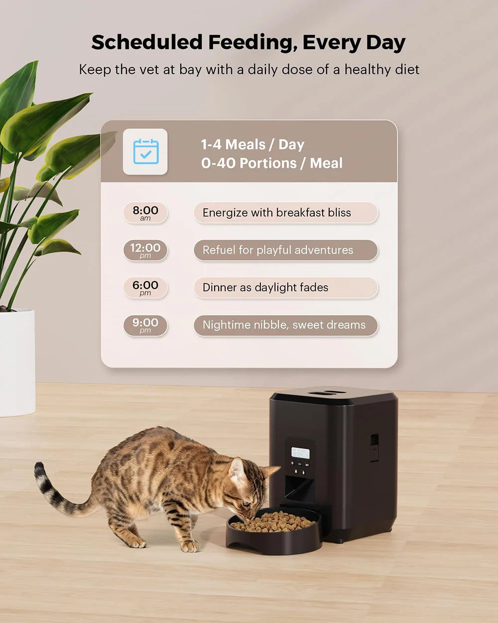Smart Pet Feeder - Automatic Food Dispenser for Cats & Dogs (Button & WiFi Models)
