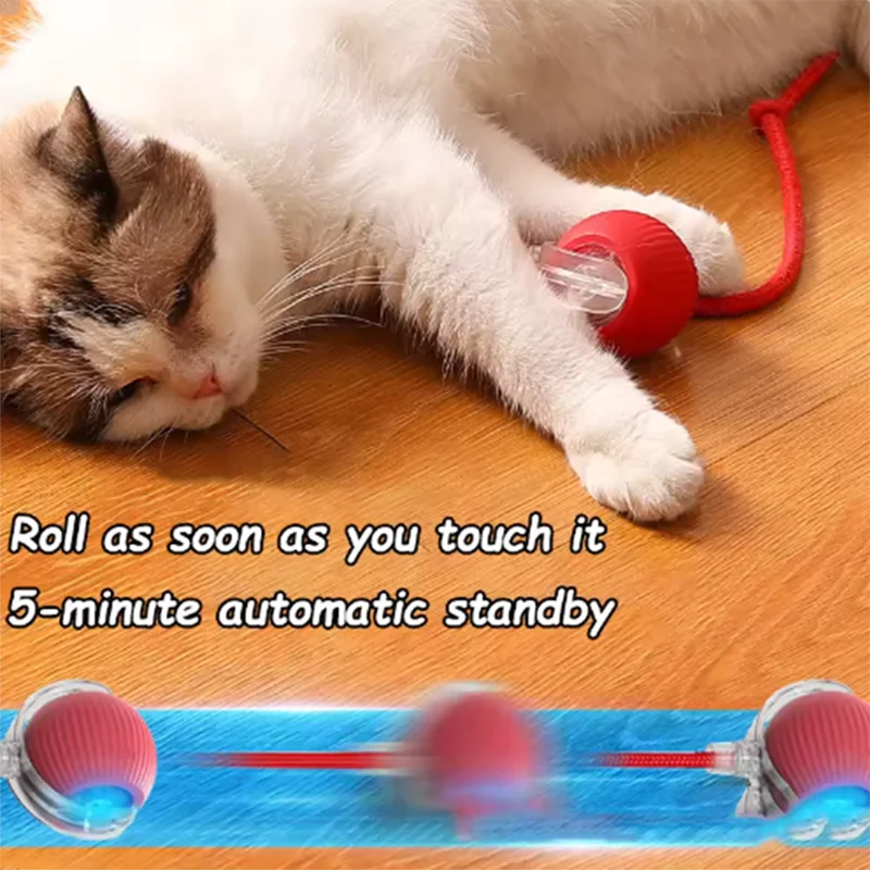 Smart Interactive Cat Toy Ball - Auto-Rolling, USB Rechargeable, Motion Sensor Play