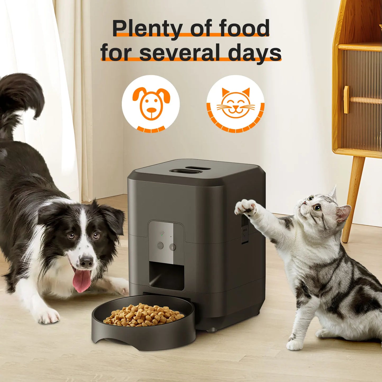 Smart Pet Feeder - Automatic Food Dispenser for Cats & Dogs (Button & WiFi Models)