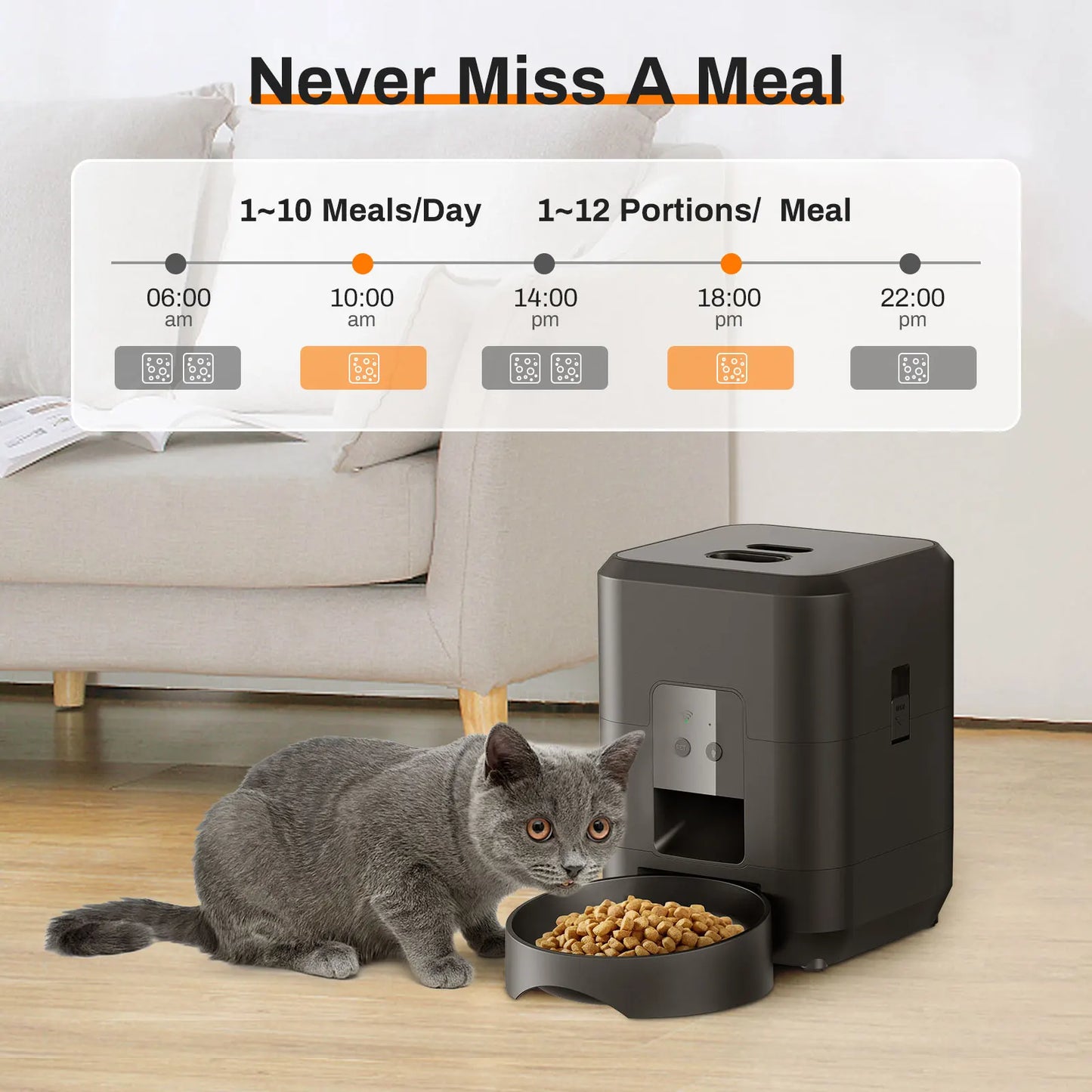 Smart Pet Feeder - Automatic Food Dispenser for Cats & Dogs (Button & WiFi Models)