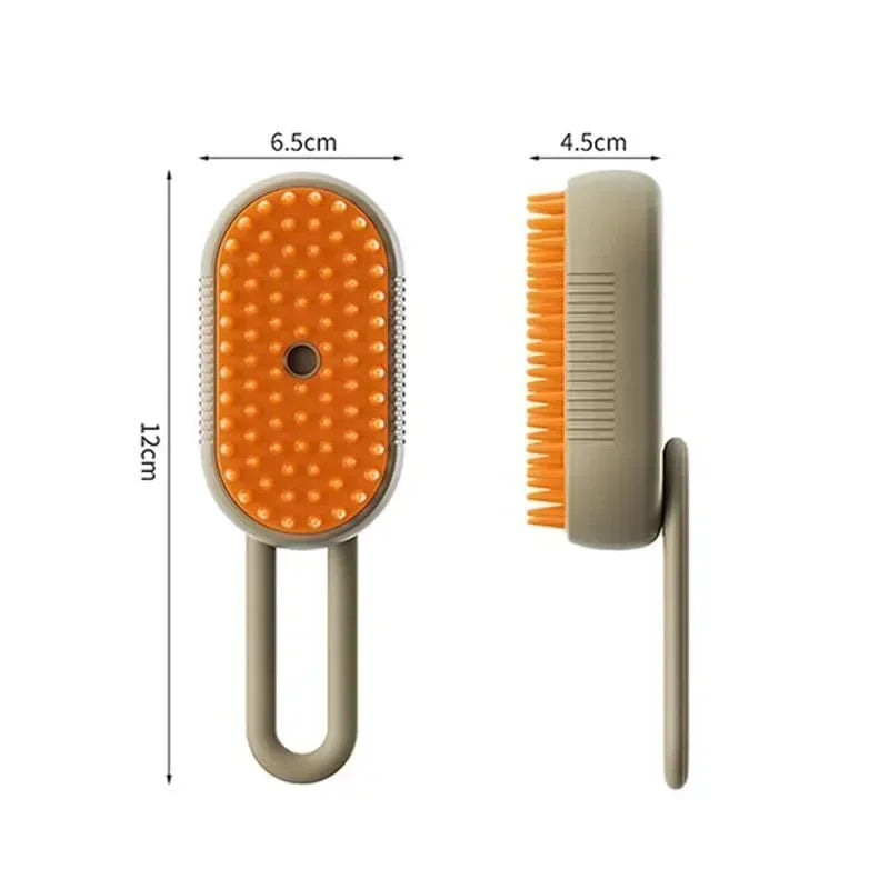 3-in-1 Electric Steamy Pet Grooming Brush – Detangles, Massages & Removes Loose Hair