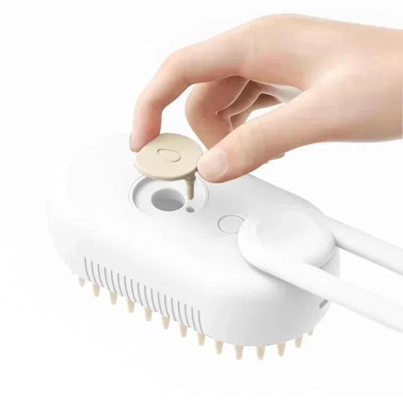 3-in-1 Electric Steamy Pet Grooming Brush – Detangles, Massages & Removes Loose Hair