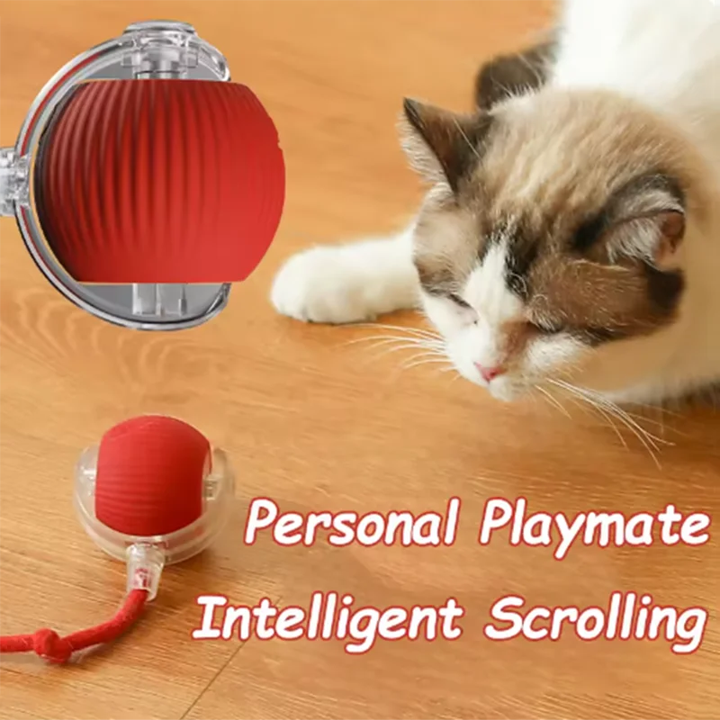 Smart Interactive Cat Toy Ball - Auto-Rolling, USB Rechargeable, Motion Sensor Play