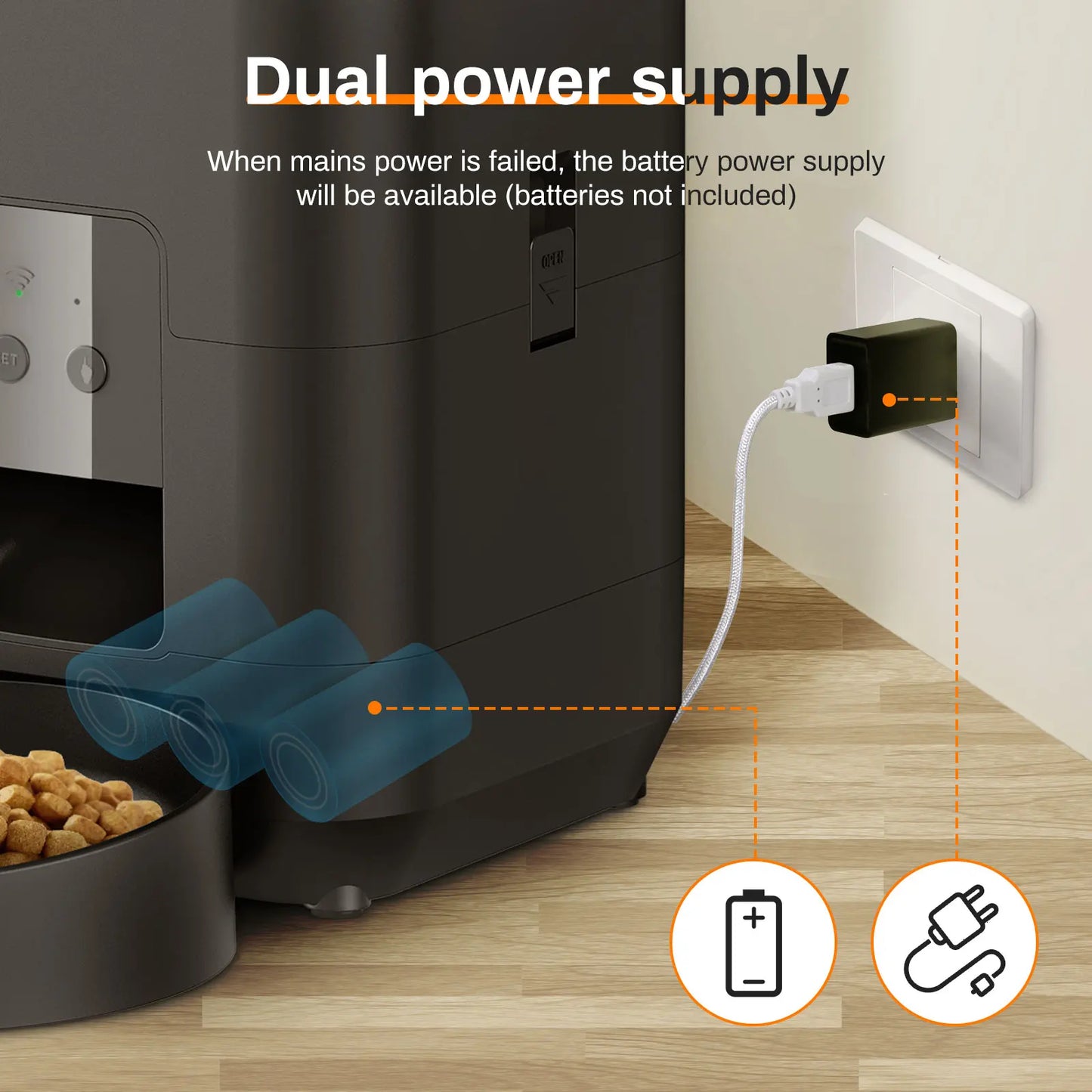 Smart Pet Feeder - Automatic Food Dispenser for Cats & Dogs (Button & WiFi Models)