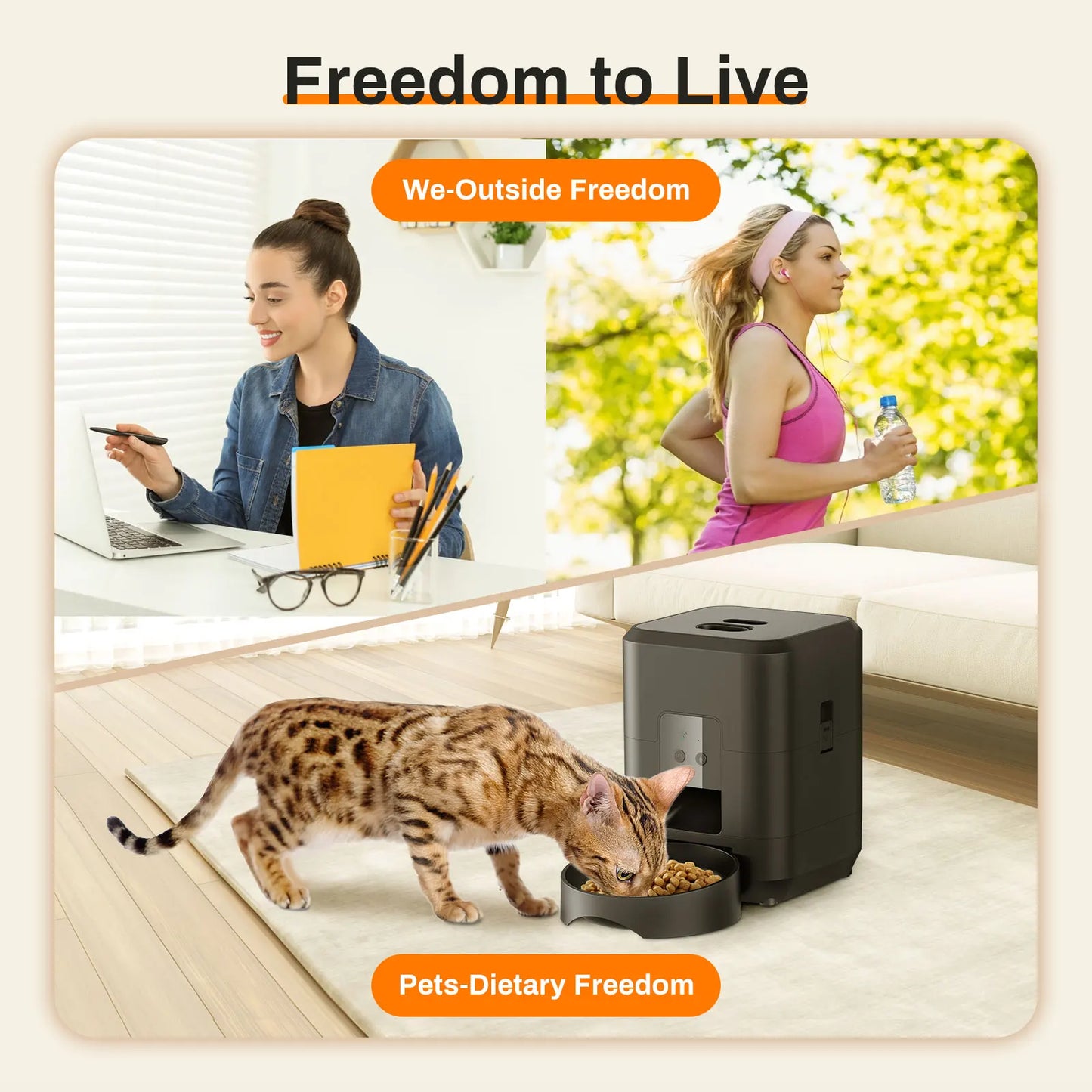 Smart Pet Feeder - Automatic Food Dispenser for Cats & Dogs (Button & WiFi Models)