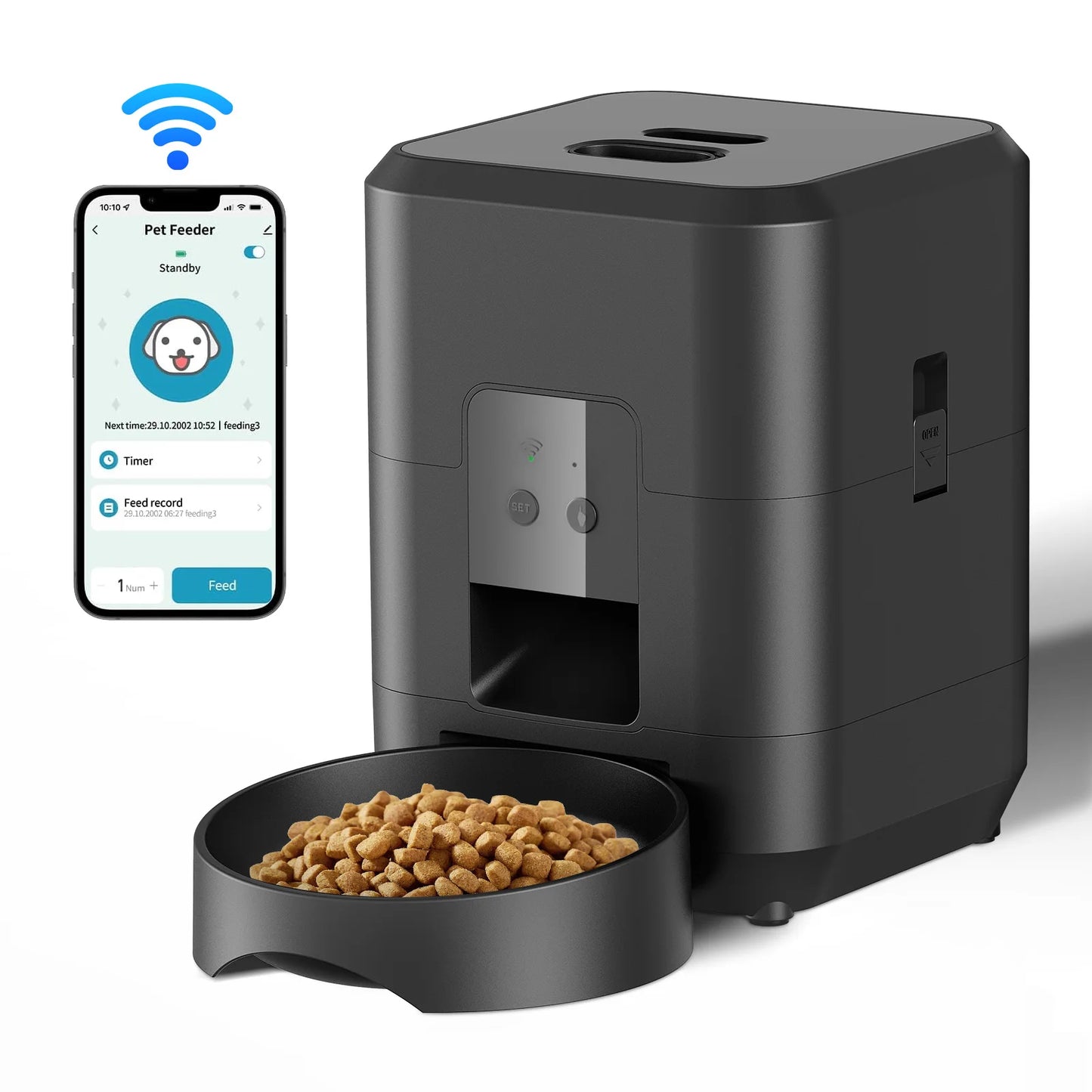 Smart Pet Feeder - Automatic Food Dispenser for Cats & Dogs (Button & WiFi Models)